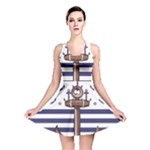 Anchor-background-design Reversible Skater Dress