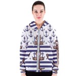 Anchor-background-design Women s Zipper Hoodie