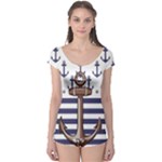 Anchor-background-design Boyleg Leotard 