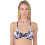 Anchor-background-design Reversible Tri Bikini Top