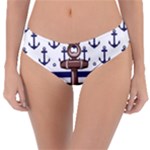 Anchor-background-design Reversible Classic Bikini Bottoms