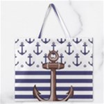 Anchor-background-design Zipper Large Tote Bag