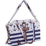 Anchor-background-design Canvas Crossbody Bag