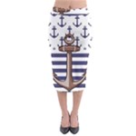 Anchor-background-design Midi Pencil Skirt