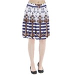 Anchor-background-design Pleated Skirt