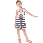 Anchor-background-design Kids  Sleeveless Dress