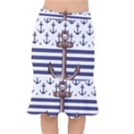 Anchor-background-design Short Mermaid Skirt