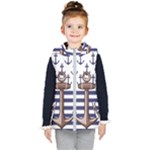 Anchor-background-design Kids  Hooded Puffer Vest