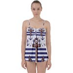 Anchor-background-design Babydoll Tankini Set