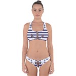 Anchor-background-design Cross Back Hipster Bikini Set