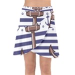 Anchor-background-design Wrap Front Skirt