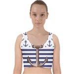 Anchor-background-design Velvet Racer Back Crop Top