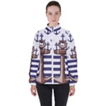 Anchor-background-design Women s High Neck Windbreaker