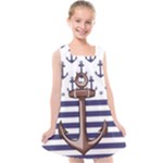 Anchor-background-design Kids  Cross Back Dress