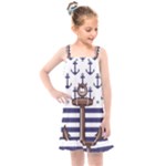 Anchor-background-design Kids  Overall Dress