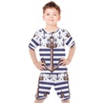 Anchor-background-design Kids  Tee and Shorts Set