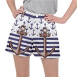 Anchor-background-design Women s Ripstop Shorts