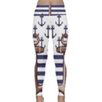 Anchor-background-design Lightweight Velour Classic Yoga Leggings