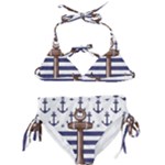 Anchor-background-design Kids  Classic Bikini Set