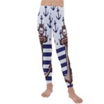 Anchor-background-design Kids  Lightweight Velour Leggings