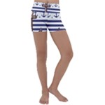 Anchor-background-design Kids  Lightweight Velour Yoga Shorts