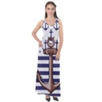 Anchor-background-design Sleeveless Velour Maxi Dress