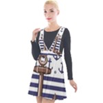 Anchor-background-design Plunge Pinafore Velour Dress