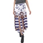 Anchor-background-design Velour Split Maxi Skirt