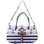 Anchor-background-design Removable Strap Handbag