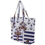 Anchor-background-design Zip Up Canvas Bag