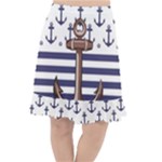 Anchor-background-design Fishtail Chiffon Skirt