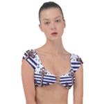 Anchor-background-design Cap Sleeve Ring Bikini Top