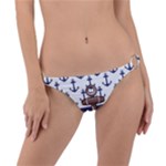 Anchor-background-design Ring Detail Bikini Bottoms