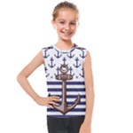 Anchor-background-design Kids  Mesh Tank Top