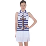 Anchor-background-design Women s Sleeveless Polo Tee