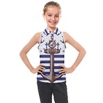 Anchor-background-design Kids  Sleeveless Polo Tee