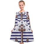 Anchor-background-design Kids  Midi Sailor Dress