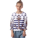 Anchor-background-design Kids  Cuff Sleeve Top