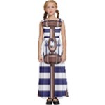 Anchor-background-design Kids  Satin Sleeveless Maxi Dress