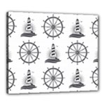 Marine-nautical-seamless-pattern-with-vintage-lighthouse-wheel Canvas 24  x 20  (Stretched)