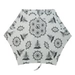 Marine-nautical-seamless-pattern-with-vintage-lighthouse-wheel Mini Folding Umbrellas