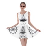 Marine-nautical-seamless-pattern-with-vintage-lighthouse-wheel Skater Dress