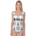 Marine-nautical-seamless-pattern-with-vintage-lighthouse-wheel Princess Tank Leotard 