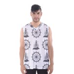 Marine-nautical-seamless-pattern-with-vintage-lighthouse-wheel Men s Basketball Tank Top