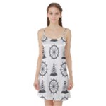 Marine-nautical-seamless-pattern-with-vintage-lighthouse-wheel Satin Night Slip