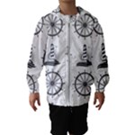 Marine-nautical-seamless-pattern-with-vintage-lighthouse-wheel Kids  Hooded Windbreaker