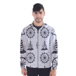 Marine-nautical-seamless-pattern-with-vintage-lighthouse-wheel Men s Windbreaker