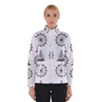 Marine-nautical-seamless-pattern-with-vintage-lighthouse-wheel Women s Bomber Jacket