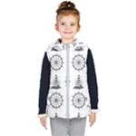 Marine-nautical-seamless-pattern-with-vintage-lighthouse-wheel Kids  Hooded Puffer Vest