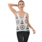 Marine-nautical-seamless-pattern-with-vintage-lighthouse-wheel Chiffon Cami